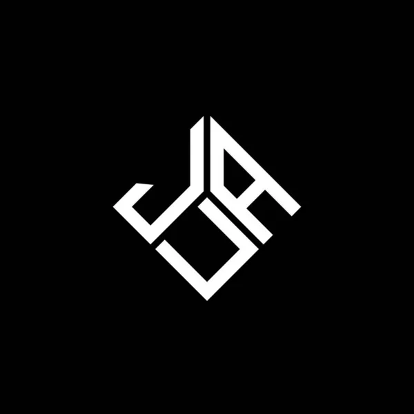 Jua Lettre Logo Design Sur Fond Noir Jua Initiales Créatives — Image vectorielle