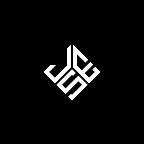 Jse Letter Logo Ontwerp Zwarte Achtergrond Jse Creatieve Initialen Letter — Stockvector