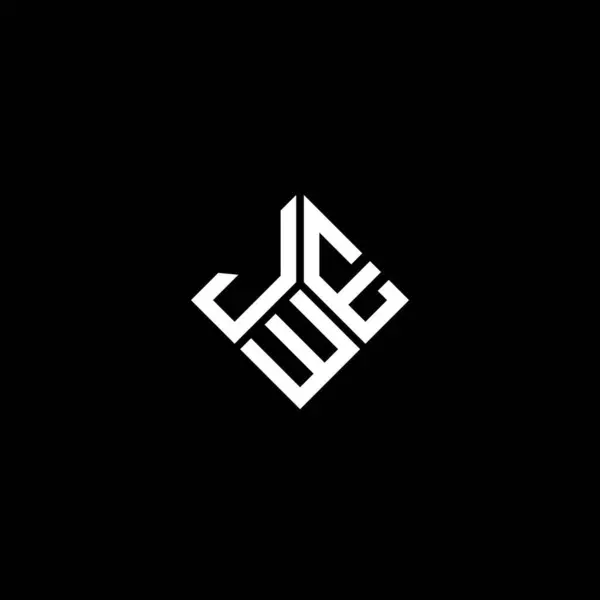 Diseño Del Logotipo Letra Jwe Sobre Fondo Negro Jwe Iniciales — Vector de stock