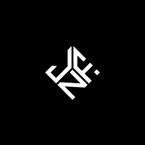 Jnf Brev Logotyp Design Svart Bakgrund Jnf Kreativa Initialer Brev — Stock vektor