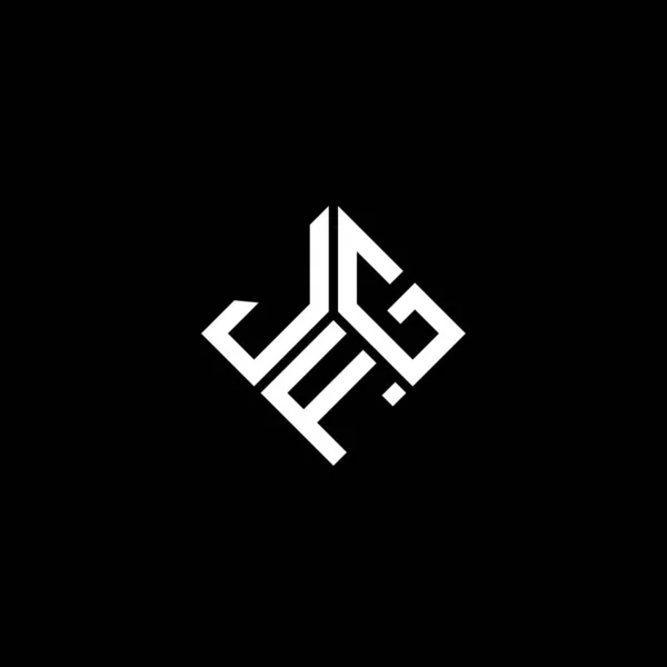 Diseño Del Logotipo Letra Jfg Sobre Fondo Negro Jfg Iniciales — Vector de stock