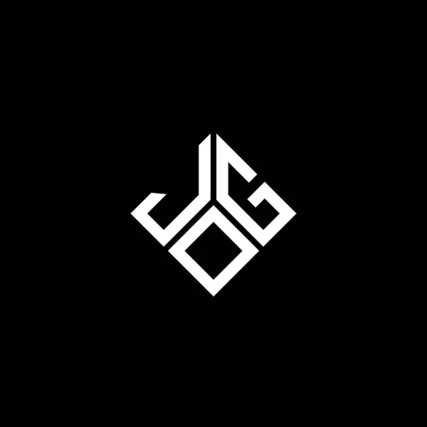 Jog Diseño Del Logotipo Letra Sobre Fondo Negro Jog Iniciales — Vector de stock