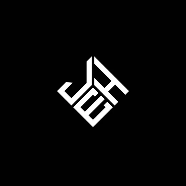 Siyah Arka Planda Jeh Harf Logosu Tasarımı Jeh Yaratıcı Harflerin — Stok Vektör