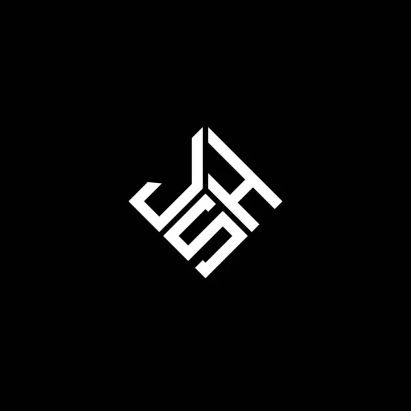 Desain Logo Huruf Jsh Pada Latar Belakang Hitam Inisial Kreatif - Stok Vektor