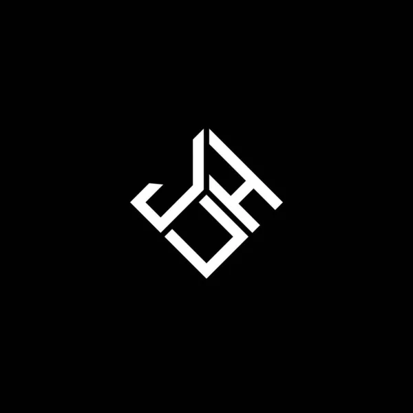 Siyah Arka Planda Juh Harf Logosu Tasarımı Juh Yaratıcı Harfler — Stok Vektör