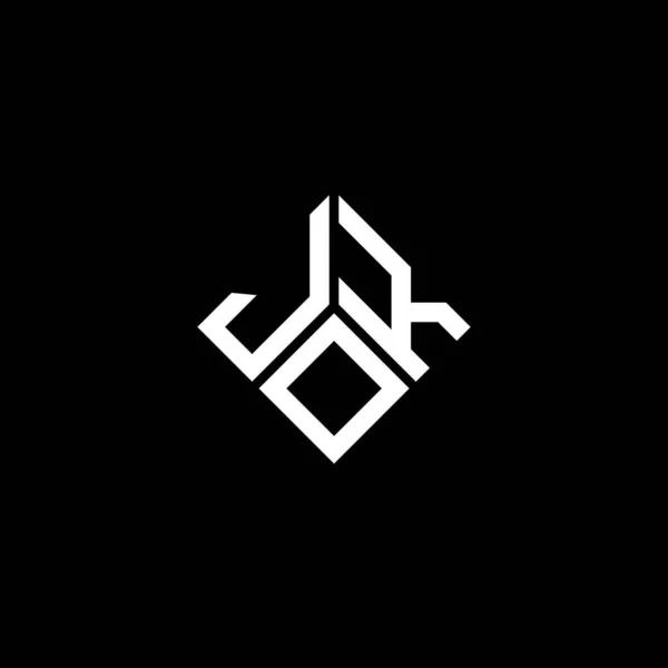 Jok Lettre Logo Design Sur Fond Noir Jok Initiales Créatives — Image vectorielle
