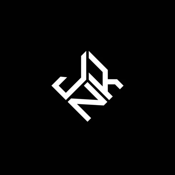 Jnk Brev Logotyp Design Svart Bakgrund Jnk Kreativa Initialer Brev — Stock vektor