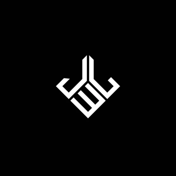 Siyah Arka Planda Jwl Harf Logosu Tasarımı Jwl Yaratıcı Harflerin — Stok Vektör