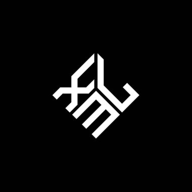 Siyah arkaplanda XML harf logosu tasarımı. XML yaratıcı harflerin baş harfleri logo kavramı. XML harf tasarımı.