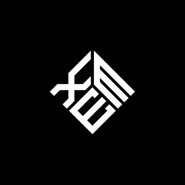 Siyah arka planda XEM harf logosu tasarımı. XEM yaratıcı harflerin baş harfleri logo kavramı. XEM harf tasarımı.