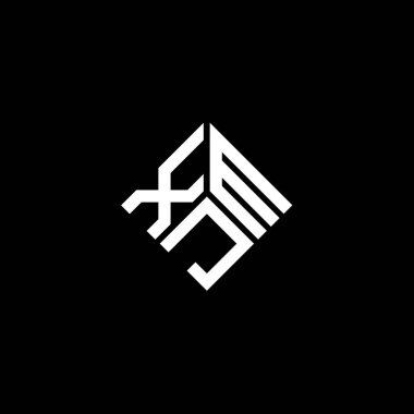 Siyah arkaplanda XJM harf logosu tasarımı. XJM yaratıcı harflerin baş harfleri logo kavramı. XJM harf tasarımı.