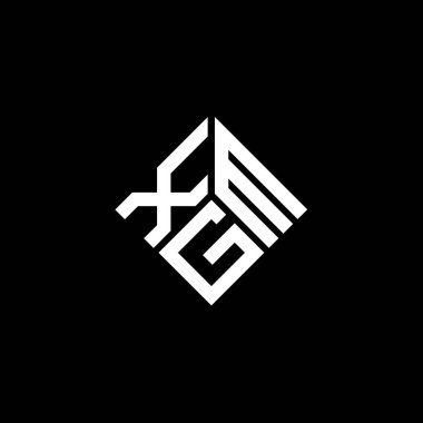 Siyah arkaplanda XGM harf logosu tasarımı. XGM yaratıcı harflerin baş harfleri logo kavramı. XGM harf tasarımı.
