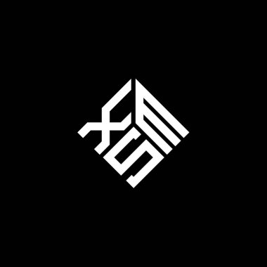 Siyah arkaplanda XSM harf logosu tasarımı. XSM yaratıcı harflerin baş harfleri logo kavramı. XSM harf tasarımı.