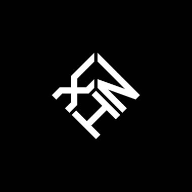 Siyah arkaplanda XHN harf logosu tasarımı. XHN yaratıcı harf logosu konsepti. XHN harf tasarımı.