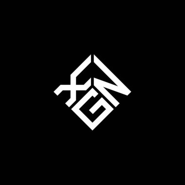 Siyah arkaplanda XGN harf logosu tasarımı. XGN yaratıcı harf logosu konsepti. XGN harf tasarımı.