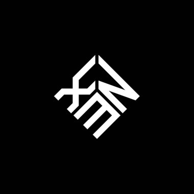 Siyah arkaplanda XMN harf logosu tasarımı. XMN yaratıcı harf logosu konsepti. XMN harf tasarımı.