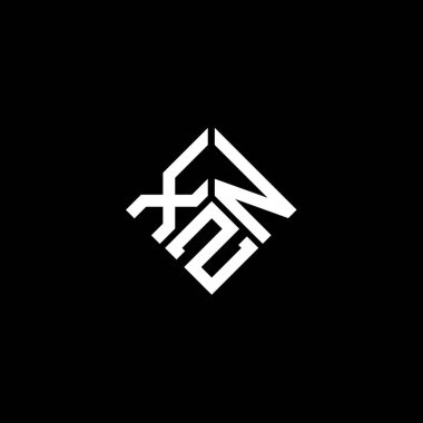 Siyah arkaplanda XZN harf logosu tasarımı. XZN yaratıcı harf logosu konsepti. XZN harf tasarımı.