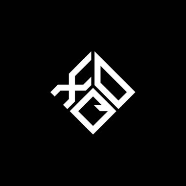 Siyah arka planda XQO harf logosu tasarımı. XQO yaratıcı harf logosu konsepti. XQO harf tasarımı.