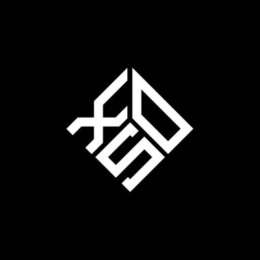 Siyah arka planda XSO harfi logo tasarımı. XSO yaratıcı harf logosu konsepti. XSO harf tasarımı.