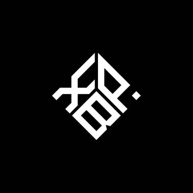 Siyah arkaplanda XBP harf logosu tasarımı. XBP yaratıcı harf logosu konsepti. XBP harf tasarımı.