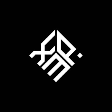 Siyah arkaplanda XMP harf logosu tasarımı. XMP yaratıcı harf logosu konsepti. XMP harf tasarımı.