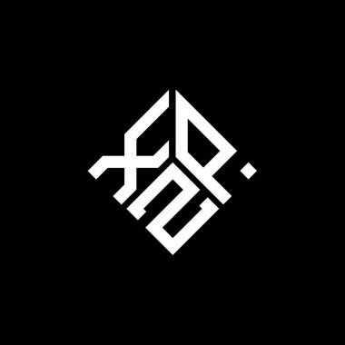 Siyah arkaplanda XZP harf logosu tasarımı. XZP yaratıcı harf logosu konsepti. XZP harf tasarımı.