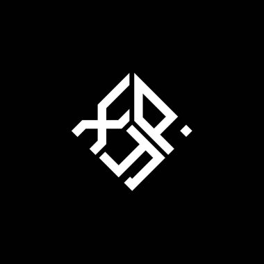 Siyah arkaplanda XYP harf logosu tasarımı. XYP yaratıcı harflerin baş harfleri logo kavramı. XYP harf tasarımı.