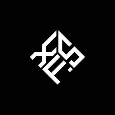 Siyah arka planda XFS harf logosu tasarımı. XFS yaratıcı harf logosu konsepti. XFS harf tasarımı.
