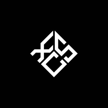 Siyah arkaplanda XCS harf logosu tasarımı. XCS yaratıcı harf logosu konsepti. XCS harf tasarımı.