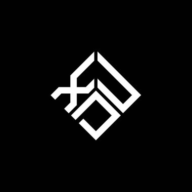 Siyah arka planda XDU harf logosu tasarımı. XDU yaratıcı harf logosu konsepti. XDU harf tasarımı.