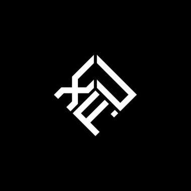 Siyah arka planda XFU harf logosu tasarımı. XFU yaratıcı harf logosu konsepti. XFU harf tasarımı.