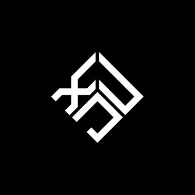 Siyah arka planda XJU harf logosu tasarımı. XJU yaratıcı harf logosu konsepti. XJU harf tasarımı.