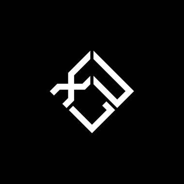 Siyah arka planda XLU harf logosu tasarımı. XLU yaratıcı harf logosu konsepti. XLU harf tasarımı.