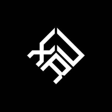 Siyah arka planda XRU harf logosu tasarımı. XRU yaratıcı harf logosu konsepti. XRU harf tasarımı.