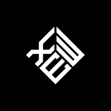 Siyah arka planda XEW harf logosu tasarımı. XEW yaratıcı harflerin baş harfleri logo kavramı. XEW harf tasarımı.