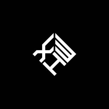 Siyah arkaplanda XHW harf logosu tasarımı. XHW yaratıcı harflerin baş harfleri logo kavramı. XHW harf tasarımı.