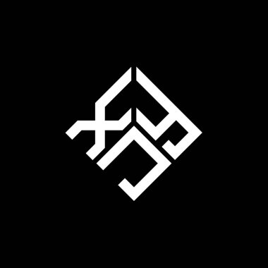 Siyah arkaplanda XJY harf logosu tasarımı. XJY yaratıcı harf logosu konsepti. XJY harf tasarımı.