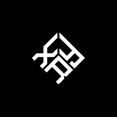 Siyah arka planda XRY harf logosu tasarımı. XRY yaratıcı harfler logosu konsepti. XRY harf tasarımı.