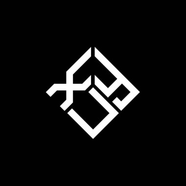 Siyah arkaplanda XUY harf logosu tasarımı. XUY yaratıcı harf logosu konsepti. XUY harf tasarımı.
