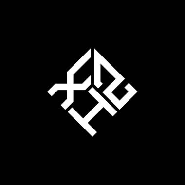 Siyah arkaplanda XHZ harf logosu tasarımı. XHZ yaratıcı harf logosu konsepti. XHZ harf tasarımı.