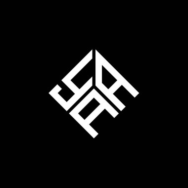 Siyah arka planda YAA harf logosu tasarımı. YAA yaratıcı harflerin baş harfleri logo kavramı. YAA harf tasarımı.