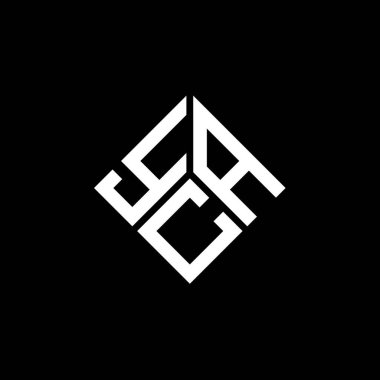 Siyah arka planda YCA harf logosu tasarımı. YCA yaratıcı harflerin baş harfleri logo kavramı. YCA harf tasarımı.