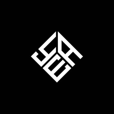 Evet, siyah arka planda bir harf logosu tasarımı. Yaratıcı harflerin baş harfleri logo konsepti. EVA harf tasarımı.