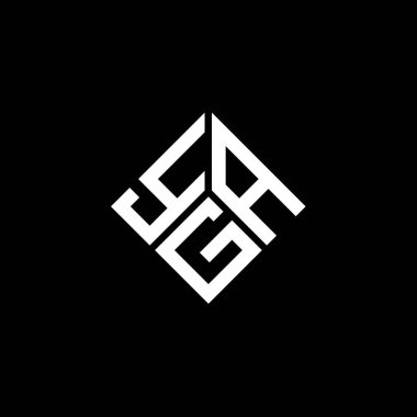 Siyah arka planda YGA harf logosu tasarımı. YGA yaratıcı harf logosu konsepti. YGA harf tasarımı.