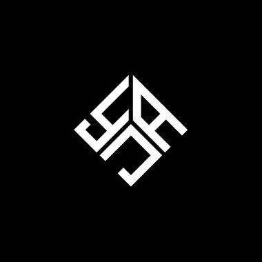 Siyah arka planda YJA harf logosu tasarımı. YJA yaratıcı harflerin baş harfleri logo kavramı. YJA harf tasarımı.