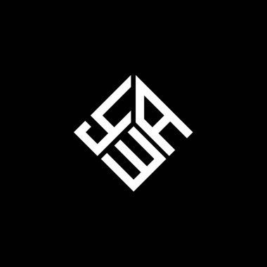 Siyah arka planda YWA harf logosu tasarımı. YWA yaratıcı harf logosu konsepti. YWA harf tasarımı.