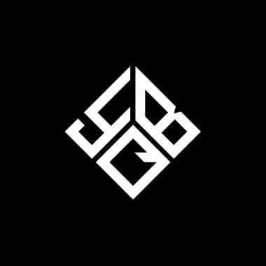 Siyah arka planda YQB harfi logo tasarımı. YQB yaratıcı harflerin baş harfleri logo kavramı. YQB harf tasarımı.