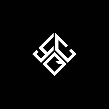 Siyah arka planda YQC harf logosu tasarımı. YQC yaratıcı harflerin baş harfleri logo kavramı. YQC harf tasarımı.