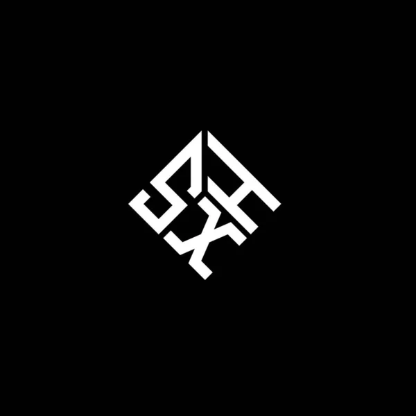 Σχεδιασμός Λογότυπου Γραμμάτων Sxh Μαύρο Φόντο Δημιουργικά Αρχικά Sxh Έννοια — Διανυσματικό Αρχείο