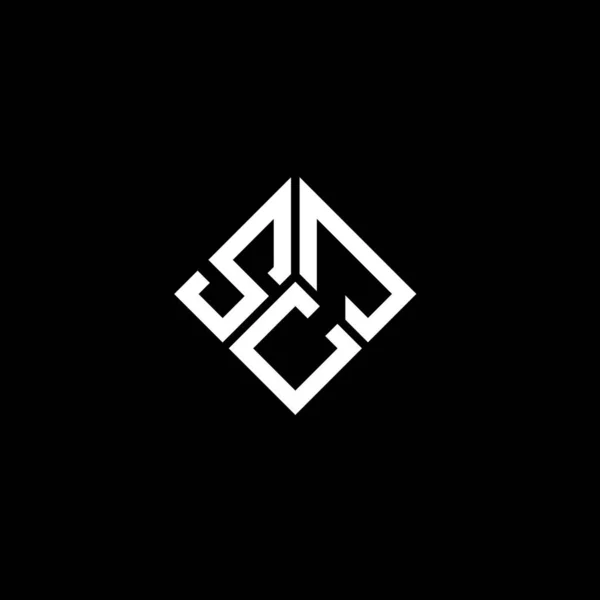 Дизайн Логотипа Буквы Scj Черном Фоне Scj Творческие Инициалы Буквы — стоковый вектор